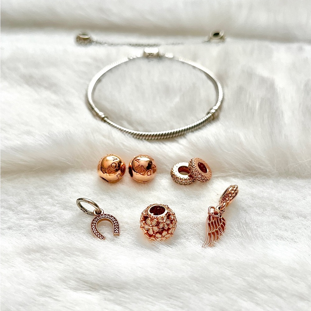 Pandora 14k rose gold charms ONLY